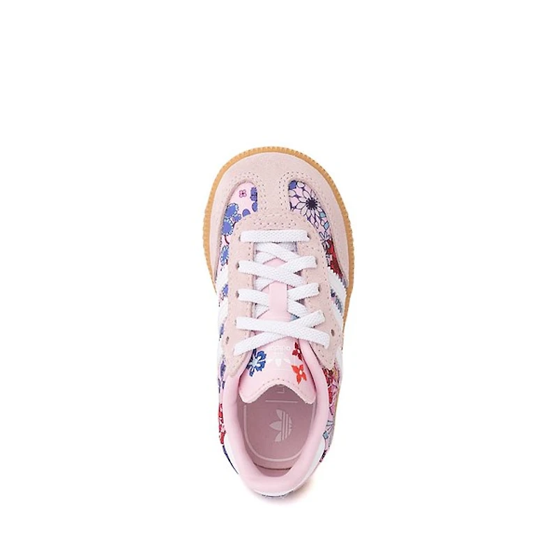 adidas x Liberty London Samba OG Comfort Closure Elastic Lace Athletic Shoe - Baby / Toddler Clear Pink Cloud White Gum