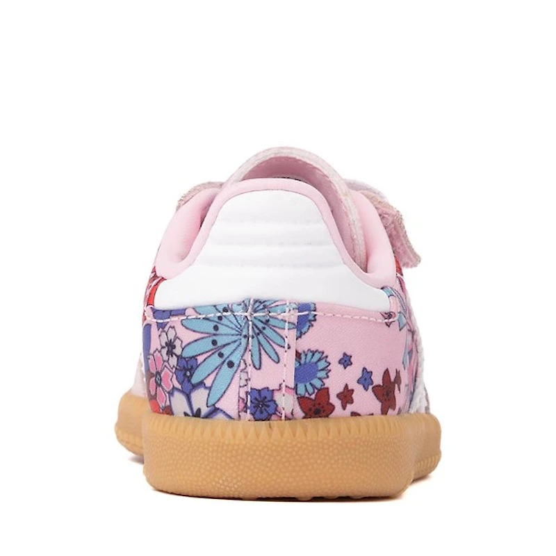 adidas x Liberty London Samba OG Comfort Closure Elastic Lace Athletic Shoe - Baby / Toddler Clear Pink Cloud White Gum
