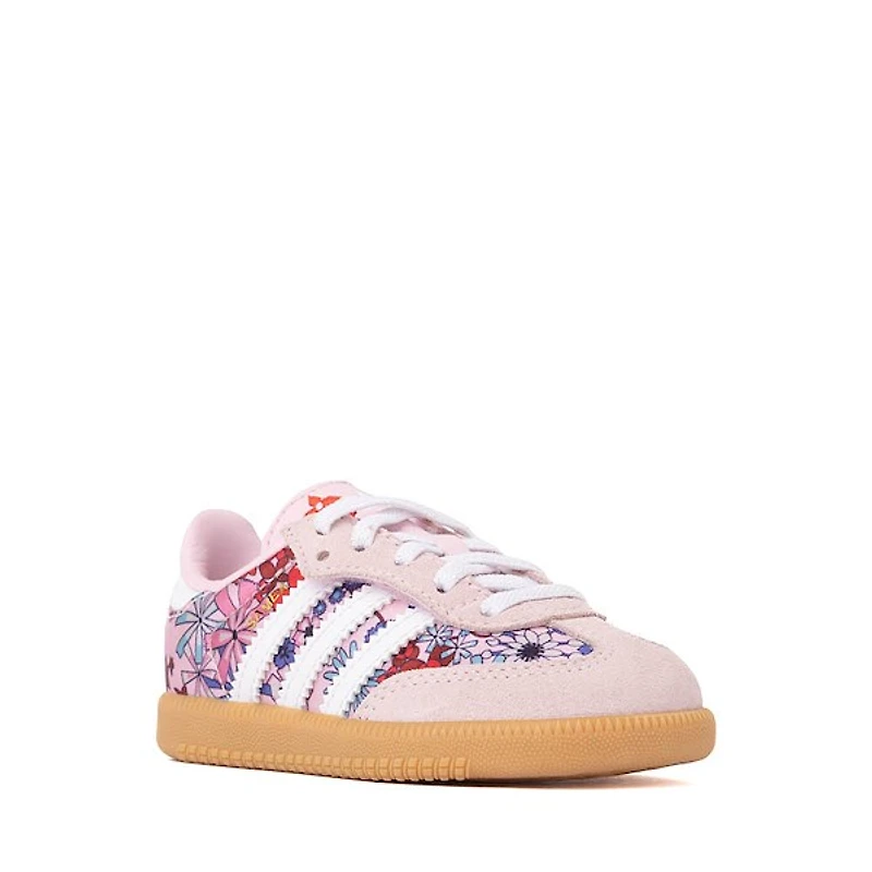 adidas x Liberty London Samba OG Comfort Closure Elastic Lace Athletic Shoe - Baby / Toddler Clear Pink Cloud White Gum