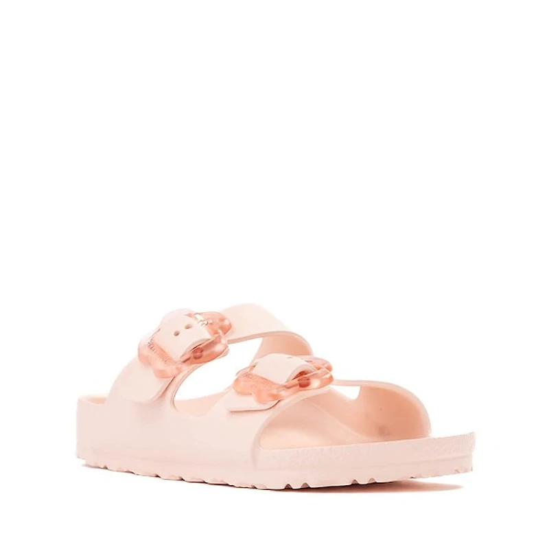 Birkenstock Arizona EVA Flower Slide Sandal - Little Kid Light Rose