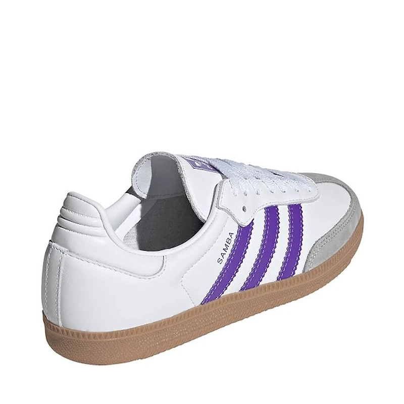 Womens adidas Samba OG Athletic Shoe - Cloud White / Purple Rush Grey One