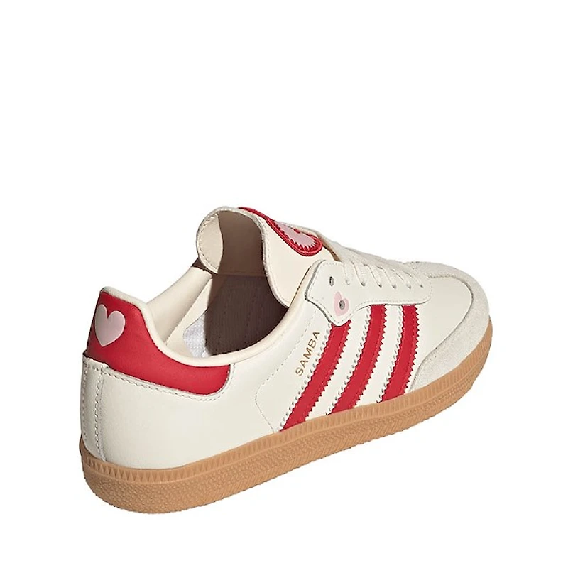 adidas Samba OG Athletic Shoe - Big Kid Cream White / Better Scarlet Gum