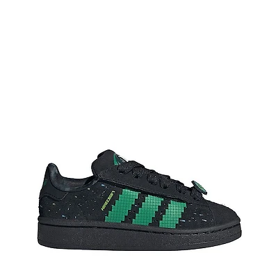 adidas x Minecraft Campus '00s Comfort Closure Elastic Lace Shoe - Little Kid Core Black / Semi Court Green Solar