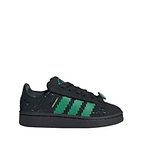 adidas x Minecraft Campus '00s Comfort Closure Elastic Lace Shoe - Little Kid Core Black / Semi Court Green Solar