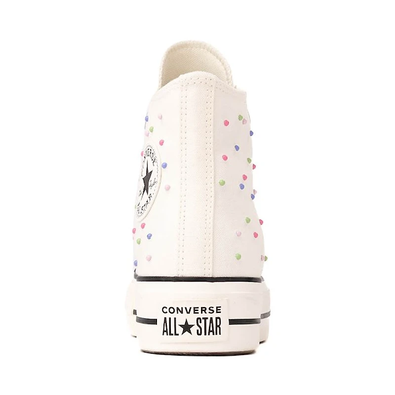 Womens Converse Chuck Taylor All Star Lift Mini Studs High-Top Sneaker - Egret / Very Peri Black