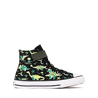 Converse Chuck Taylor All Star Dinos Easy-On High-Top Sneaker - Little Kid Black / White Neon Mantis Green