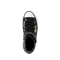 Converse Chuck Taylor All Star Dinos Easy-On High-Top Sneaker - Little Kid Black / White Neon Mantis Green