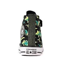 Converse Chuck Taylor All Star Dinos Easy-On High-Top Sneaker - Little Kid Black / White Neon Mantis Green