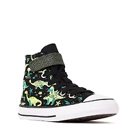 Converse Chuck Taylor All Star Dinos Easy-On High-Top Sneaker - Little Kid Black / White Neon Mantis Green