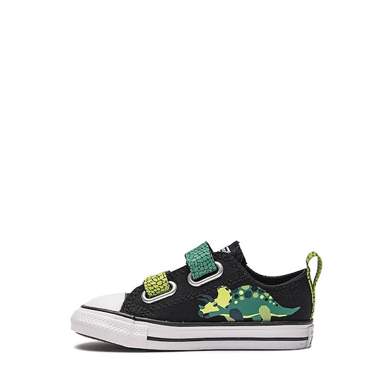 Converse Chuck Taylor All Star Dinos Easy-On Low-Top Sneaker - Baby / Toddler Black White Neon Mantis Green