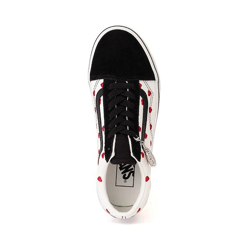 Chaussure de skate Vans Old Skool Red Hot Hearts Noir / Blanc Rouge