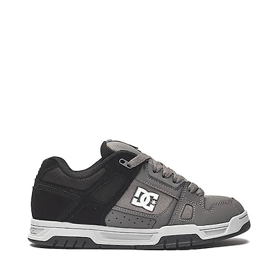 Mens DC Stag Skate Shoe - Grey / Black White