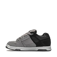 Mens DC Stag Skate Shoe - Grey / Black White