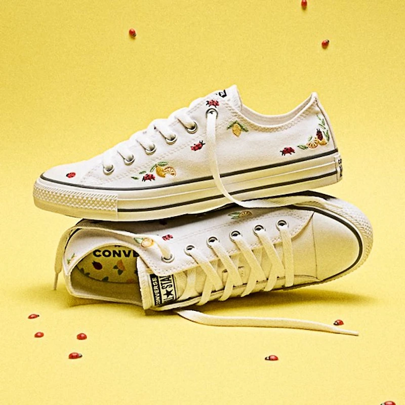 Converse Chuck Taylor All Star Lemons & Ladybugs Low-Top Sneaker - White