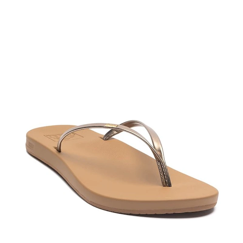 Womens Reef Cushion Slim Flip-Flop - Bronze / Brown