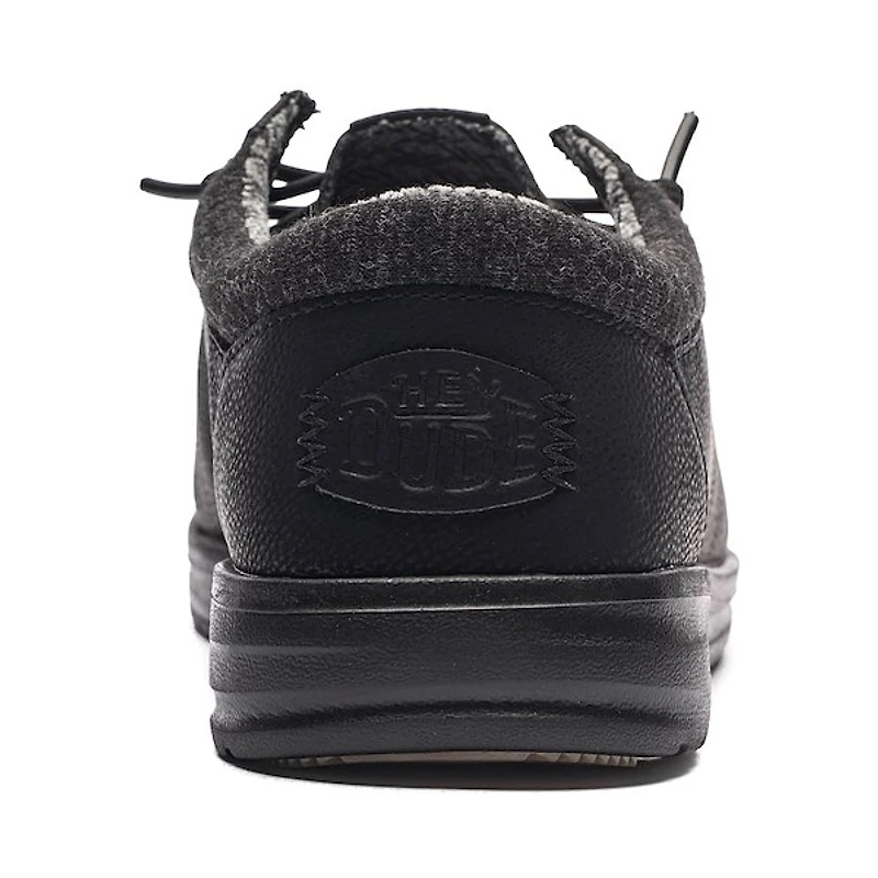 Mens HEYDUDE Paul Slip-On Casual Shoe - Black Monochrome