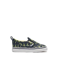 Vans Classic Slip-On V Glow-In-The-Dark Skate Shoe - Baby / Toddler Navy Blue Yellow