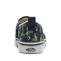 Vans Classic Slip-On V Glow-In-The-Dark Skate Shoe - Baby / Toddler Navy Blue Yellow