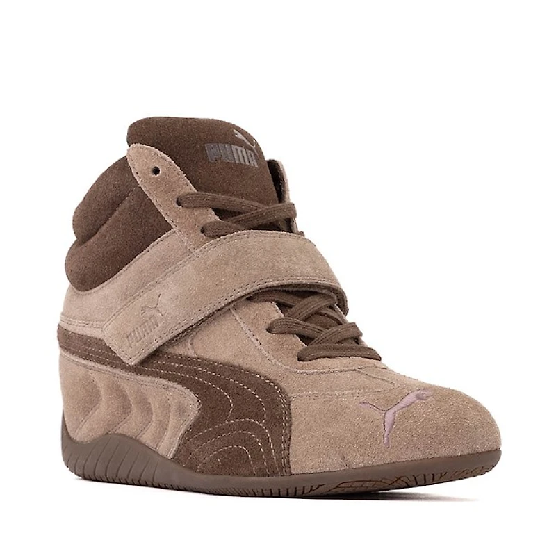 Womens PUMA Speedcat Wedge Athletic Shoe - Totally Taupe / Chocolate