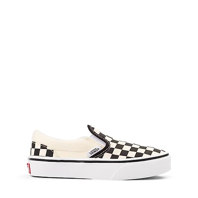 Vans Classic Slip-On Checkerboard Skate Shoe - Little Kid Black / White