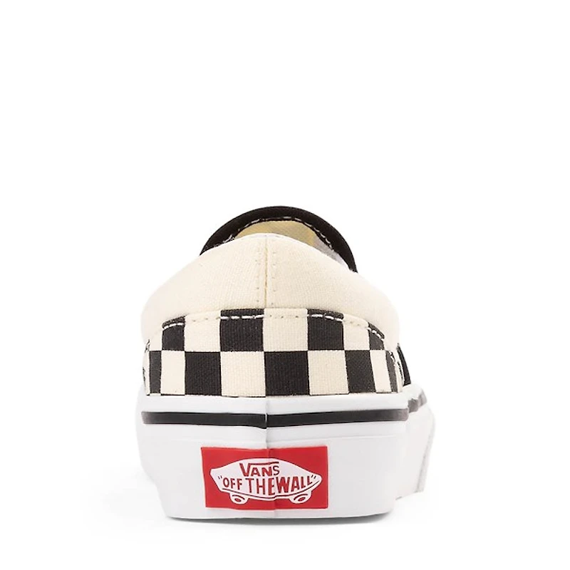 Vans Classic Slip-On Checkerboard Skate Shoe - Little Kid Black / White