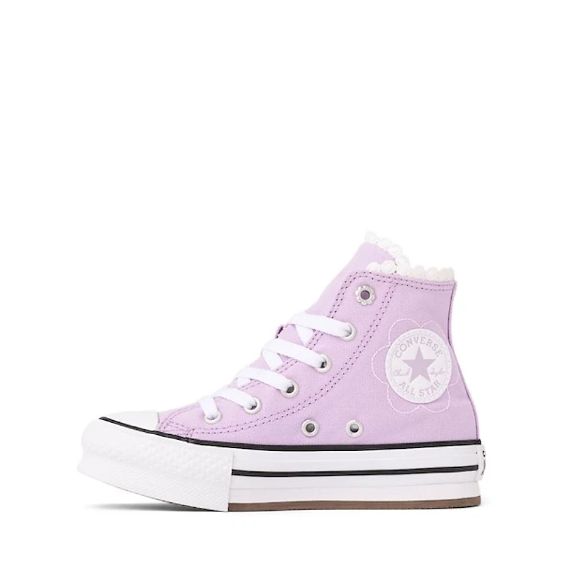 Converse Chuck Taylor All Star Lift Bubble Flower High-Top Sneaker - Little Kid Lilac