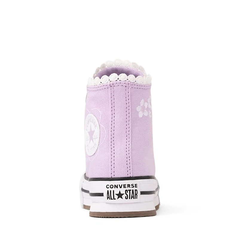 Converse Chuck Taylor All Star Lift Bubble Flower High-Top Sneaker - Little Kid Lilac