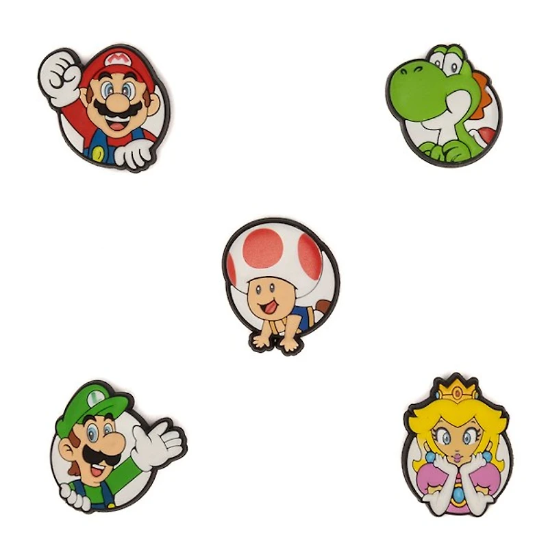 Super Mario Crocs Mario & Friends Jibbitz&trade Charms 5-Pack - Multicolor