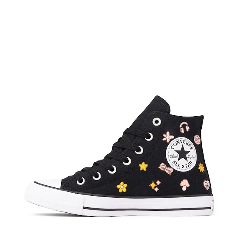 Converse Chuck Taylor All Star Retro Embroidery High-Top Sneaker - Black / New Found Bloom