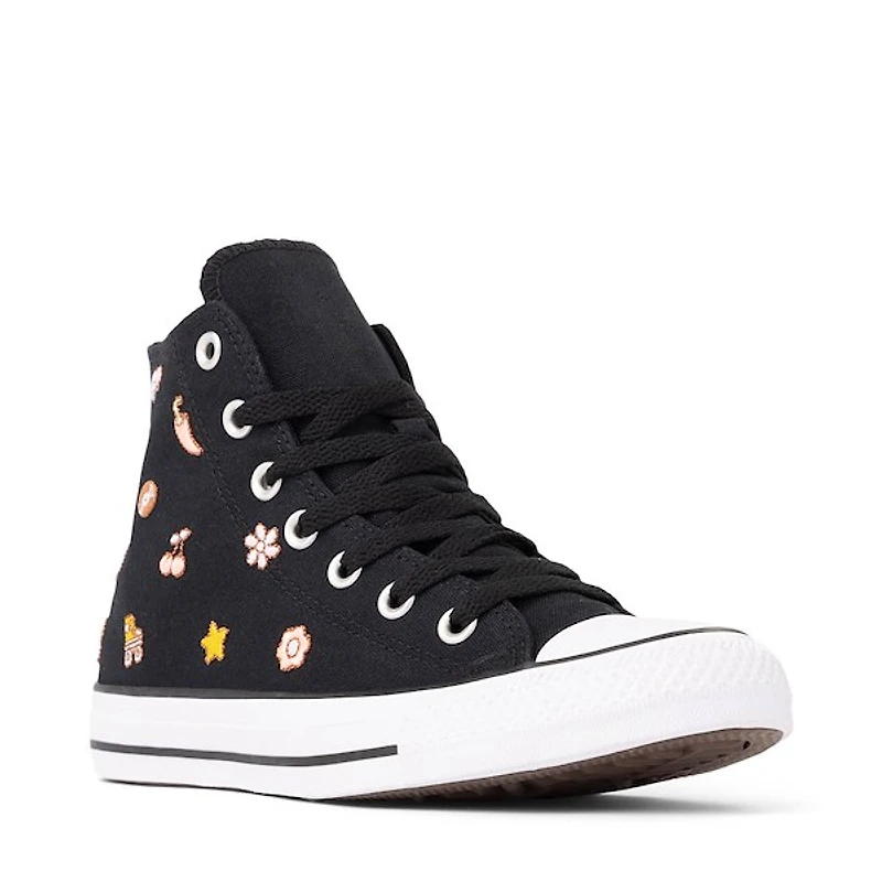 Converse Chuck Taylor All Star Retro Embroidery High-Top Sneaker - Black / New Found Bloom