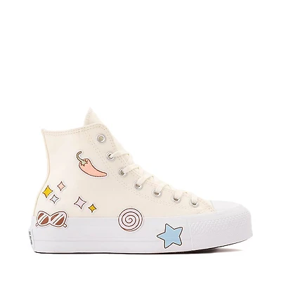 Womens Converse Chuck Taylor All Star Lift Retro Embroidery High-Top Sneaker - Egret