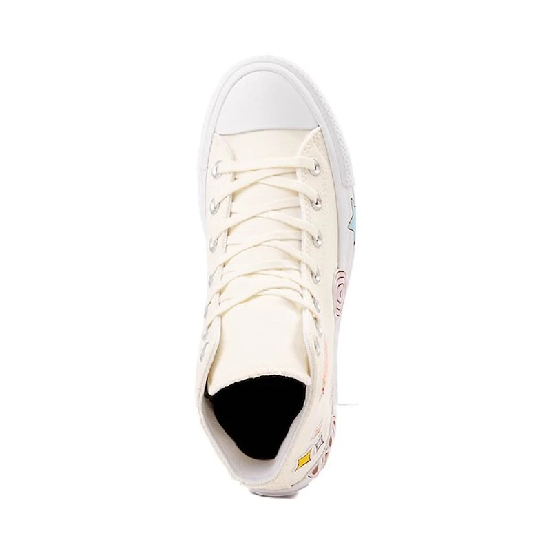 Womens Converse Chuck Taylor All Star Lift Retro Embroidery High-Top Sneaker - Egret