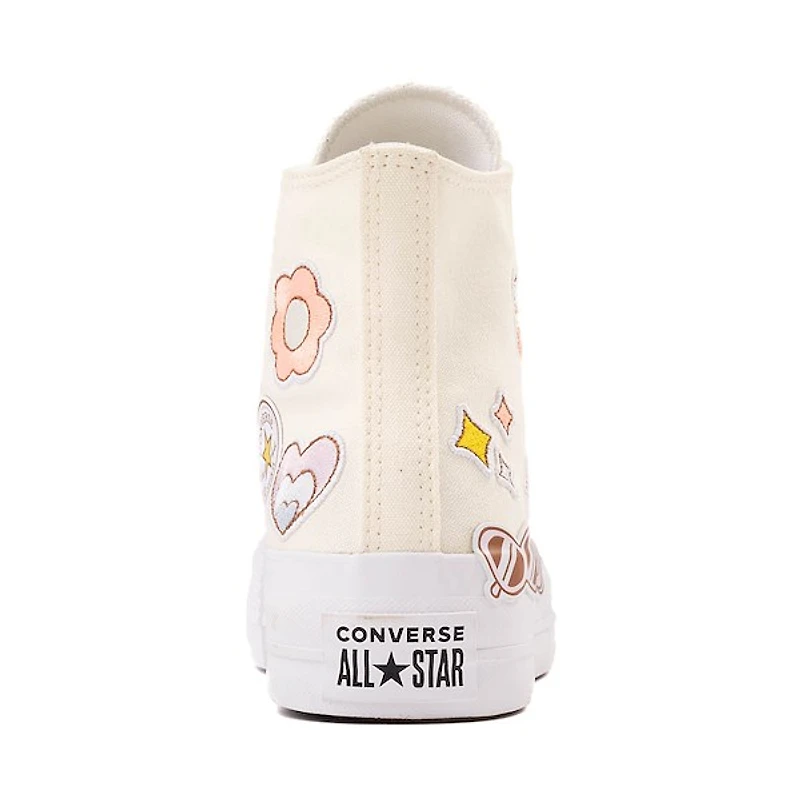 Womens Converse Chuck Taylor All Star Lift Retro Embroidery High-Top Sneaker - Egret