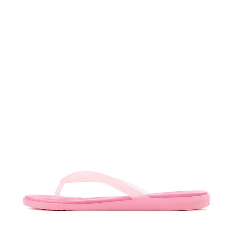 Womens Crocs Miami Jelly Round Toe Flip-Flop - Pink Lemonade