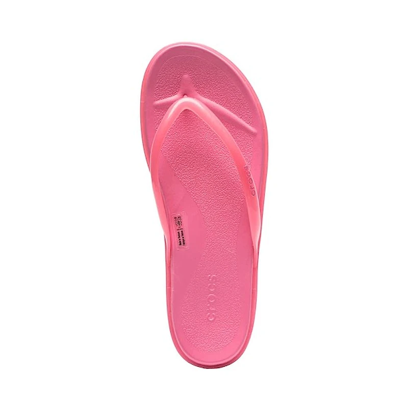 Womens Crocs Miami Jelly Round Toe Flip-Flop - Pink Lemonade