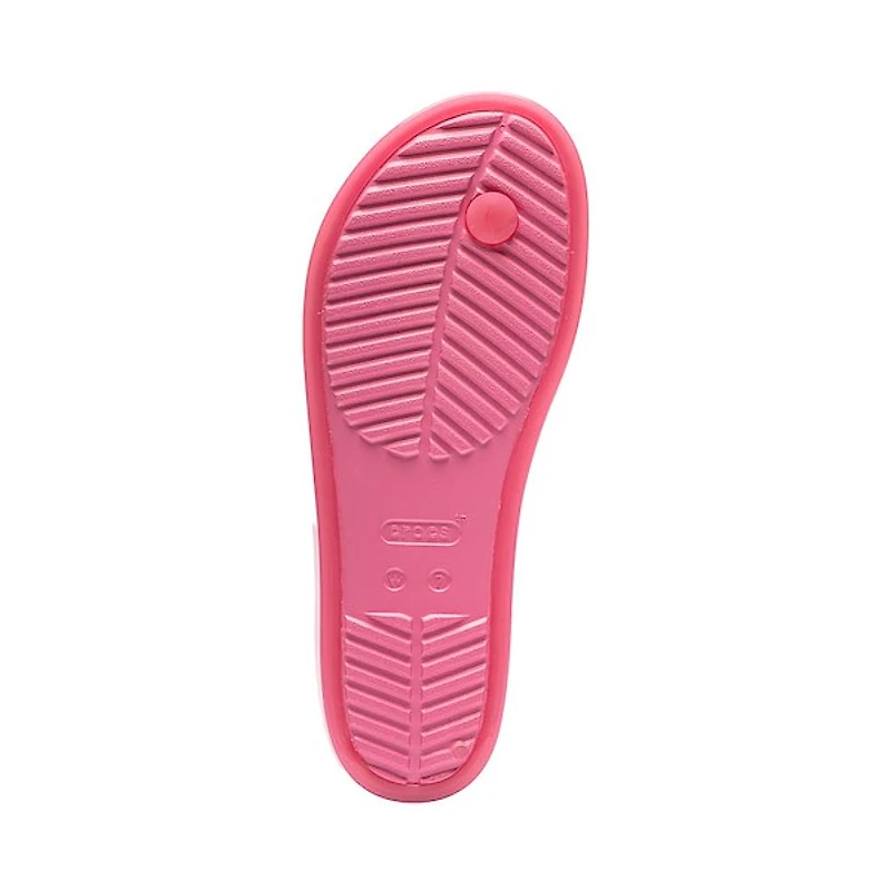 Womens Crocs Miami Jelly Round Toe Flip-Flop - Pink Lemonade