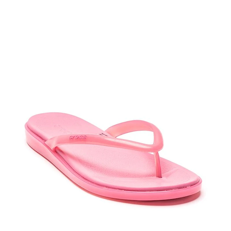 Womens Crocs Miami Jelly Round Toe Flip-Flop - Pink Lemonade