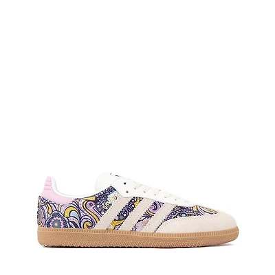 adidas Samba OG Athletic Shoe - Big Kid Core White / Orchid Fusion Gum