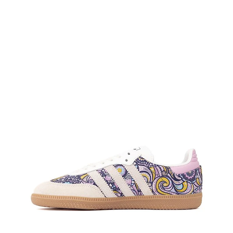 adidas Samba OG Athletic Shoe - Big Kid Core White / Orchid Fusion Gum
