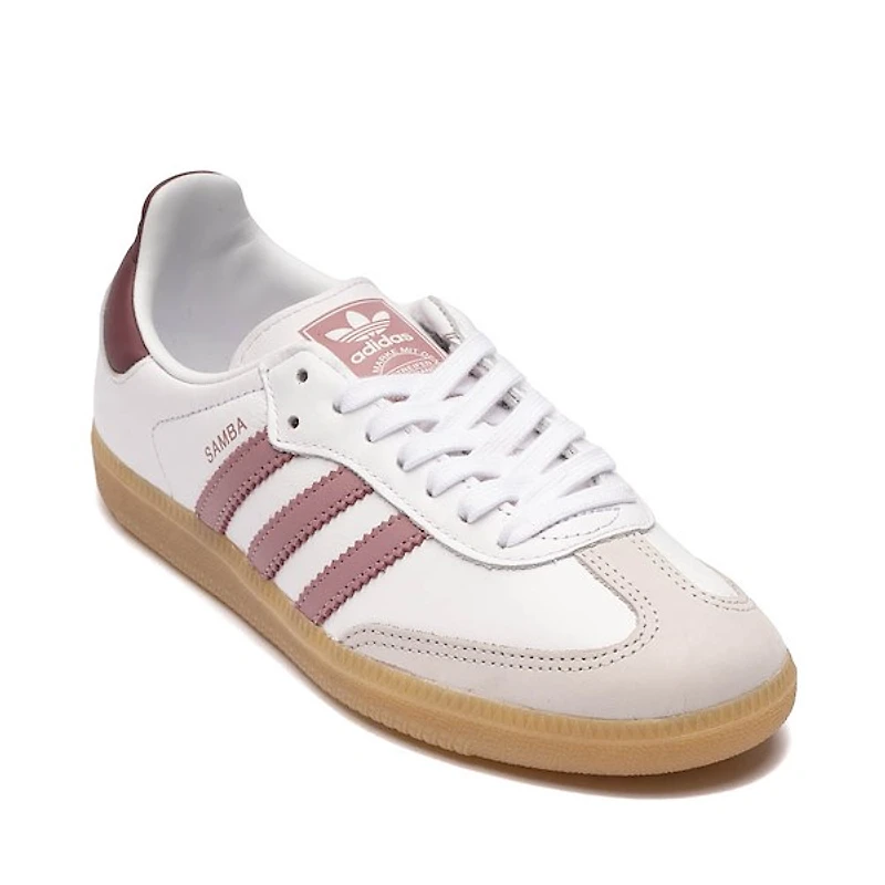 Womens adidas Samba OG Athletic Shoe - Cloud White / Magic Mauve Quiet Crimson