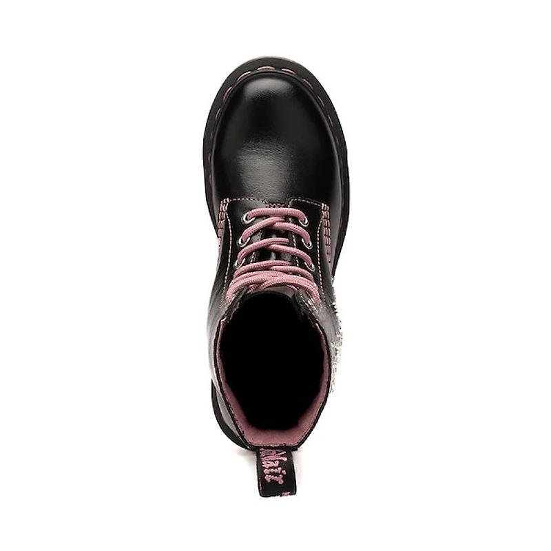 Botte à 8 œillets Dr. Martens 1460 Pascal coeurs + étoiles pour femmes - Noir