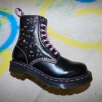 Womens Dr. Martens 1460 Pascal Hearts + Stars 8 Eye Boot - Black