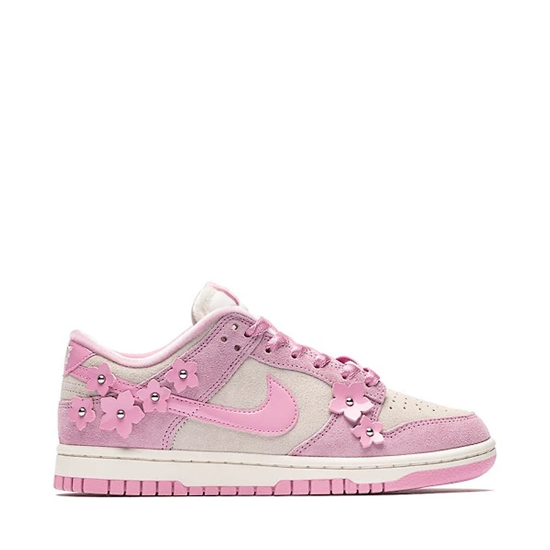 Womens Nike Dunk Low SE Florette Athletic Shoe - Pink Foam / Sail Rise
