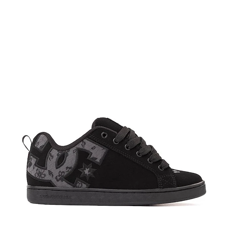 Womens DC Court Graffik Skate Shoe - Black / Grey Lace