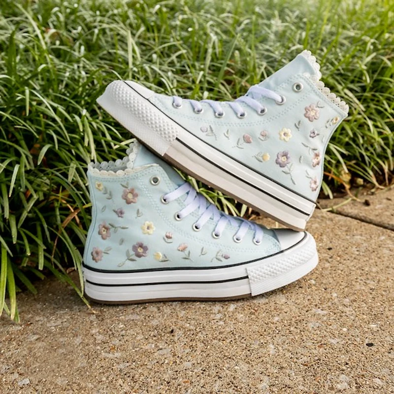 Converse Chuck Taylor All Star Lift Flower High-Top Sneaker - Little Kid Cold Touch