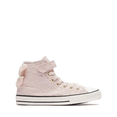 Converse Chuck Taylor All Star Easy-On Bows and Lace High-Top Sneaker - Little Kid Shy Flamingo / Vintage White