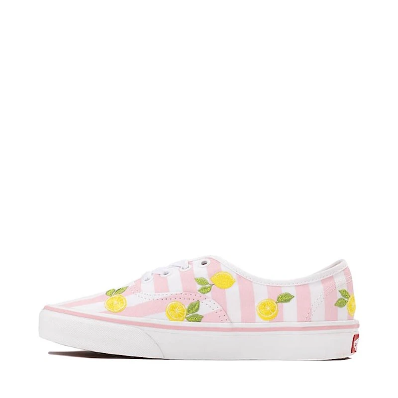 Vans Authentic Lemons & Stripes Skate Shoe - Light Pink / White Yellow