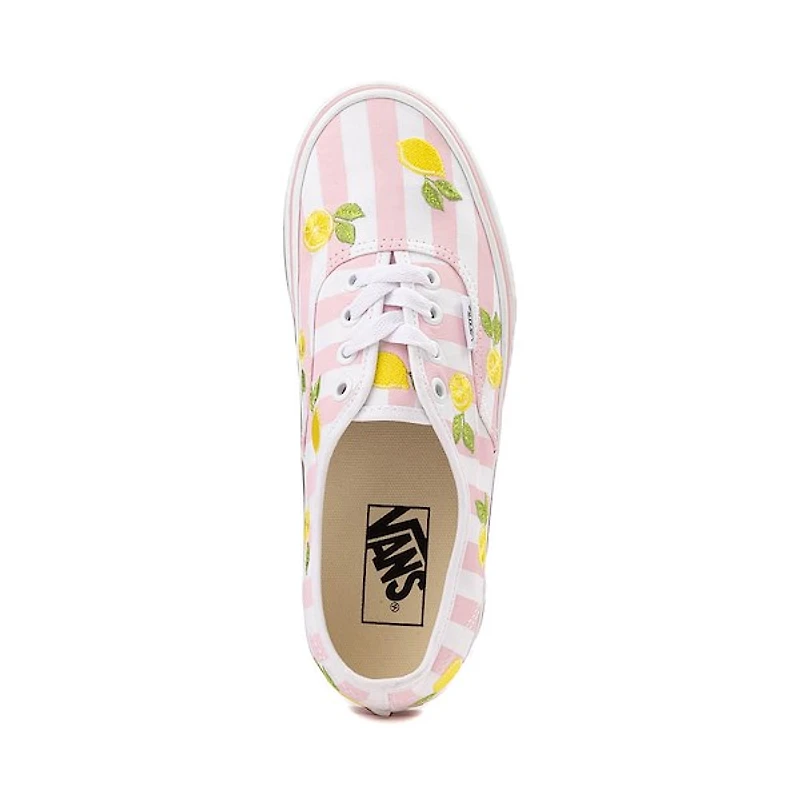 Vans Authentic Lemons & Stripes Skate Shoe - Light Pink / White Yellow