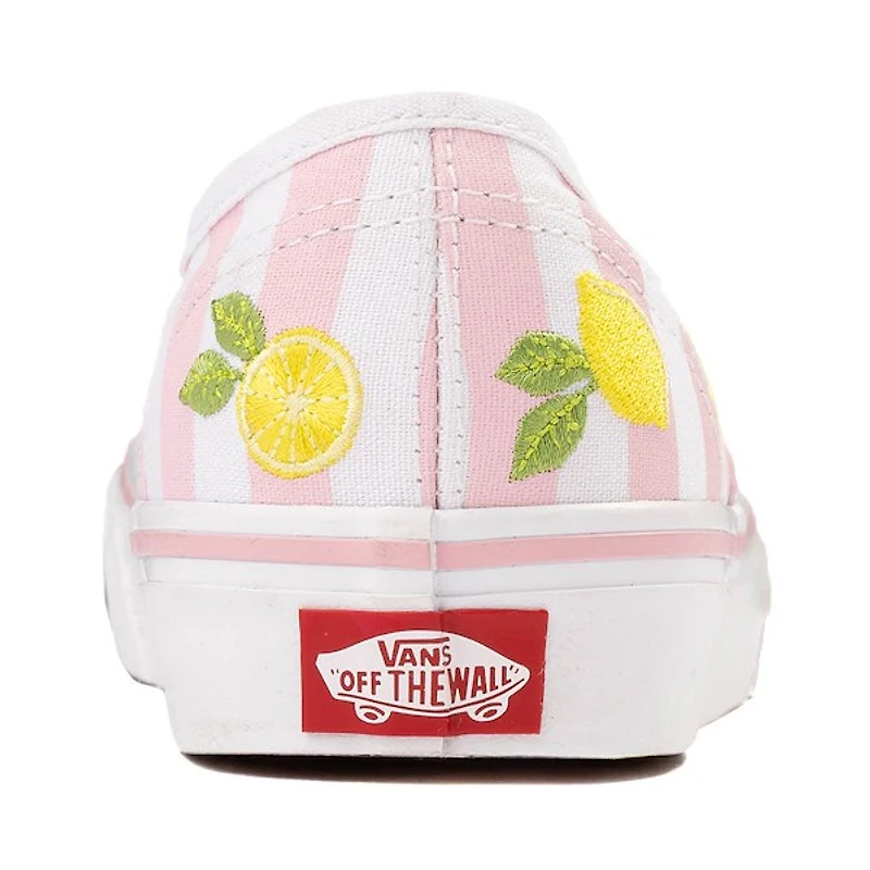Vans Authentic Lemons & Stripes Skate Shoe - Light Pink / White Yellow