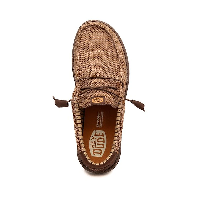 Mens HEYDUDE Wally Stretch Casual Shoe - Chocolate
